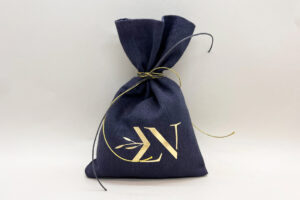 Μπομπονιέρα Πουγκί Βαμβακερό Μπλε