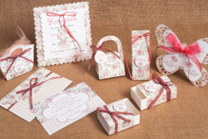 Μπομπονιέρα Βάπτισης Old Rose Λουλουδάκια