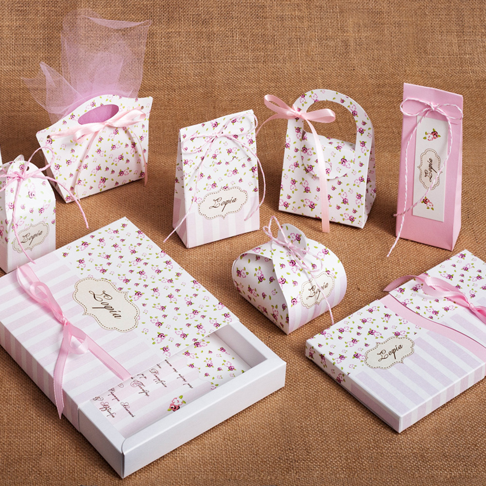 Μπομπονιέρα Βάπτισης με Vintage Λουλουδάκια