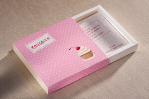 Μπομπονιέρα Βάπτισης Σχέδιο Ροζ Πουά